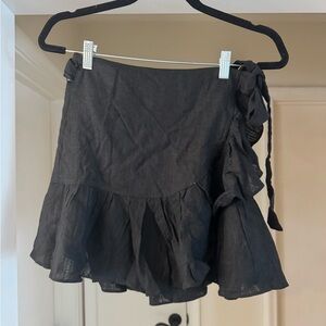Prince Black Skirt with Ruffle Accents